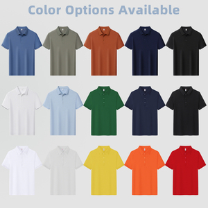 Camiseta de Negocios de Algodón de Color Sólido de Alta Gama con Logotipo Bordado Personalizado, Cuello Doble para Hombre, Transpirable y Absorbente de Humedad - Product Image 4