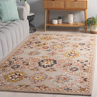 Tapis décoratif de luxe en soie naturelle à motifs 3D, tissé à la main, avec support en jute, pour chambre à coucher