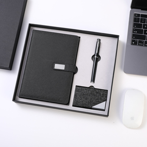 Offres Spéciales Coffret cadeau avec logo personnalisé Carnet d'agenda en PU avec stylo <span class=keywords><strong>et</strong></span> porte-cartes de visite - Product Image 1