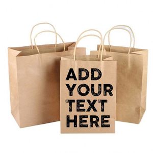 Bolsas de Papel Kraft Personalizadas con su Propio Logotipo para Llevar Comida de Restaurante, Empaque para Entrega de Alimentos, Bolsas para Llevar Comida para el Almuerzo - Product Image 1