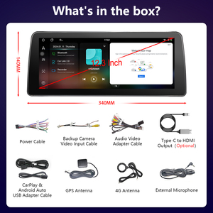 Écran tactile OLED sans fil de 12.3 pouces CarPlay Car Multimedia GPS Navigation <span class=keywords><strong>Android</strong></span> 13 <span class=keywords><strong>Backup</strong></span> Camera MP3 1 Year Dashboard - Product Image 3
