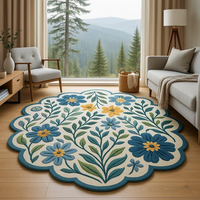 Tapis d'intérieur contemporain haut de gamme en laine de Nouvelle-Zélande, fait main, 4,5 lb, doux et moelleux, pour hôtel, villa, salon, tapis tufté à la main