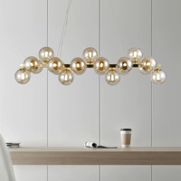 Lampe suspendue en verre boule, style nordique moderne, blanc chaud, pour salle à manger et salon