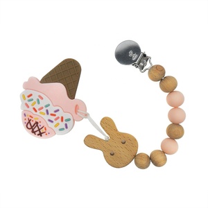Juguete de madera para bebé, <span class=keywords><strong>mordedor</strong></span> de haya Natural <span class=keywords><strong>personalizado</strong></span>, anillo de madera, <span class=keywords><strong>cadena</strong></span> Dummy, <span class=keywords><strong>cadena</strong></span> para <span class=keywords><strong>chupete</strong></span> de bebé - Product Image 5