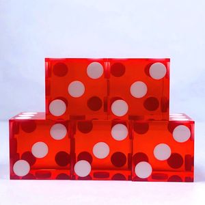 Approvisionnement direct usine – Dés de poker carrés en plastique transparents et colorés à points blancs, 19 mm, spéciaux allemands, à angle droit, vente en gros - Product Image 6