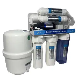 50 G 185 litros 6 etapas purificador de agua filtros PP UDF CTO T33 ALK filtros maquinaria de purificación Sistema de ósmosis inversa
