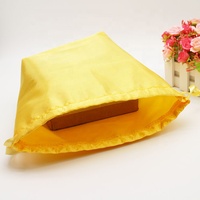 Sac pochette cadeau avec cordon de serrage en satin avec logo personnalisé pour les cheveux, les cils, les perruques, le stockage de bijoux, l'emballage de textiles en velours de qualité