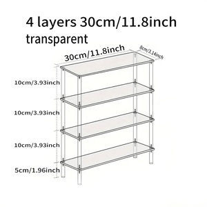 Giá đỡ trưng bày acrylic trong suốt tinh tế, đồ trang trí nhà cửa cao cấp cho bàn trang điểm phòng tắm, giá để mỹ phẩm - Product Image 3