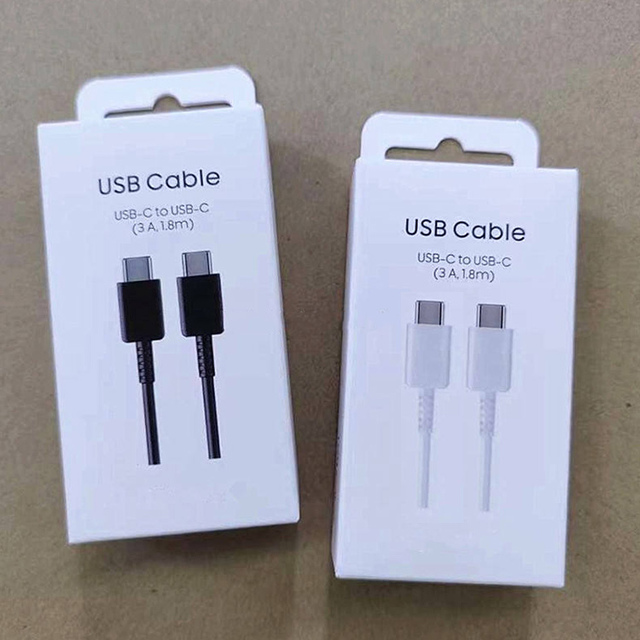 1.8M PVC Universal 3A Super Fast Charging USB-C to USB-C Phone Data Cable