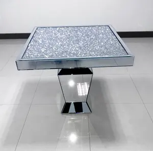 Hot Selling Diamond Crush Furniture Crystal Mirrored Dining Table