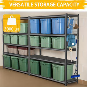 <span class=keywords><strong>Étagère</strong></span> de rangement industrielle murale réglable à 5 niveaux en acier sans boulons, avec revêtement en poudre durable, pour garage - Product Image 6