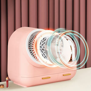 علبة منظم مستحضرات التجميل Rmier مع مرآة بإضاءة ليد مع مروحة وشحن USB - Product Image 5