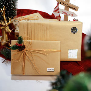 High Quality Wholesale 80g <b>Christmas</b> Brown Kraft <b>Paper</b> Tissue 43*300cm Gift Luxury Custom Packaging <b>Wrapping</b> <b>Paper</b> <b>Roll</b> - Product Image 6