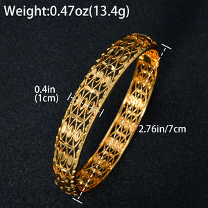 Brazalete de Joyería de Moda Dubai Etíope, Hueco, Chapado en Oro de 18K, Color de Moda, para Mujer, Aniversario - Product Image 6