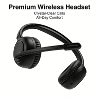 Casque sans fil supra-auriculaire binaural pour centre d'appels, Type-C BT 5.5, réduction de bruit ENC pour réunions et formations