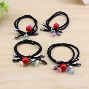 Korean Style Hair Tie Red <b>Bean</b> Bead Elastic Ponytail Holder Casual Fabric Headdress - Product Image 1