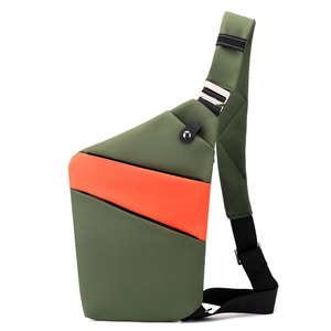 Tas Dada Pria Bahan Nilon dengan Strip Reflektif Desain <span class=keywords><strong>Anti</strong></span> Maling Tali Selempang Satu Bahu-Warna Campur - Product Image 4