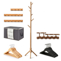 Porte-manteau mural en bois robuste et moderne – Organisateur de rangement gain de place pour vêtements dans le salon