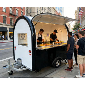 Remorque alimentaire ronde personnalisable avec intérieur en acier inoxydable pour la vente de nourriture de rue, cuisine mobile et entreprise de restauration - Product Image 1