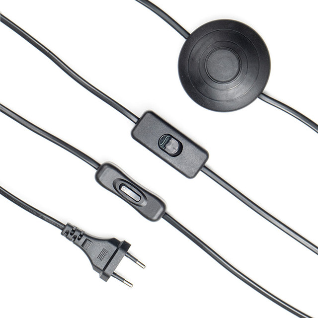 2 Pin Eu Plug With On/off Switch 220V AC Electrical With 303 304 317 Switch Power Cord for Desk Lamp Night Light
