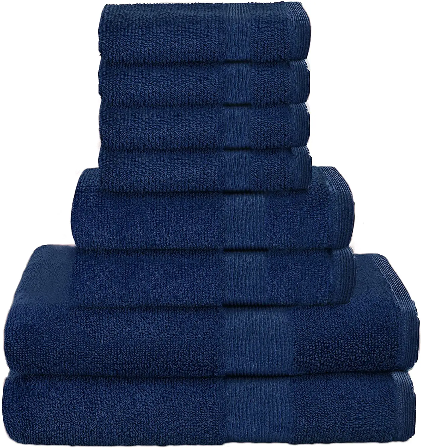 8 Piece Towel Set 100% Ring Spun Cotton 2 Bath Towels 2 Hand Towels and 4 Washcloths Hotel Spa Quality