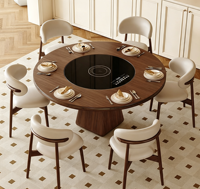 Table et chaises multi-usages extensibles en bois massif de style français, adaptées aux hôtels, restaurants et maisons