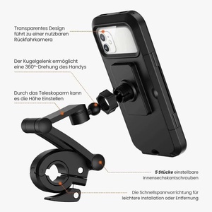 Soporte Universal para Teléfono Celular EONLINE 360 Ajustable e Impermeable para Bicicleta, Motocicleta, Manillar - Product Image 5