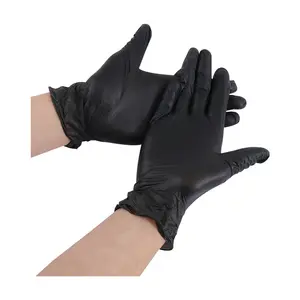 100pcs Powder-Free Disposable Black PVC Vinyl Gloves Protective for Examination Food Preparation Garden Gloves Protective Gear
