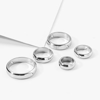 Anneau de perles perforées en acier inoxydable Anneau à trous traversants Accessoires de bijoux à bricoler soi-même Anneau rond en perles et pierres précieuses
