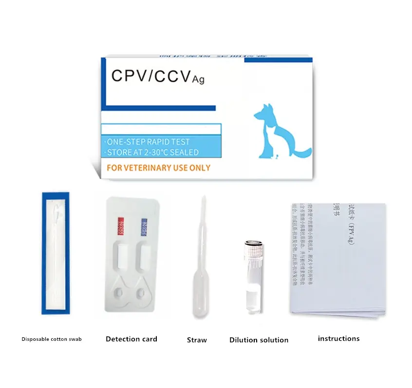 (CPV-CCV-GIA-CRV AG) Canine Parvo Coronvirus Giardia Rotavirus Antigen Veterinary Rapid Test