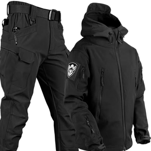 Veste d'Hiver pour Hommes de Grande Taille Ensemble de Costume Imperméable, Vêtements de <span class=keywords><strong>Chasse</strong></span>, de Randonnée, Coupe-Vent, Manteau, Pantalon, Survêtement Polaire Softshell - Product Image 2