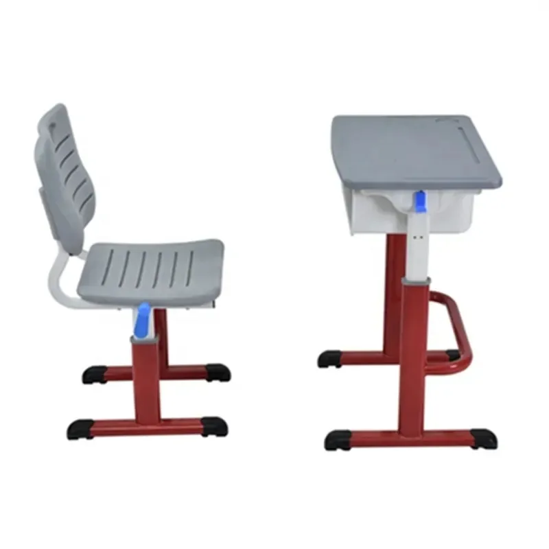 Height adjustable primary school table and chairs set