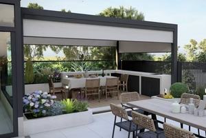 Pergola Moderna in Alluminio con Tetto Retrattile Motorizzato <span class=keywords><strong>per</strong></span> Giardino Esterno, Patio e <span class=keywords><strong>Copertura</strong></span> <span class=keywords><strong>per</strong></span> Carport - Product Image 2