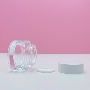 Luxury Custom Eye Face Glass Cream Jars 30ml 50ml clear Frosted Thick Bottom <b>Empty</b> Luxury Glass Cosmetic Jar with Lids - Product Image 2