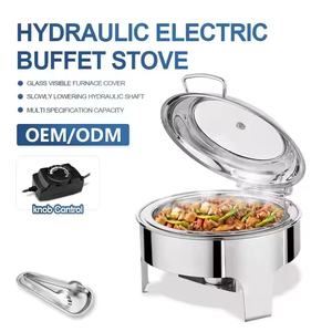 Calentador <span class=keywords><strong>de</strong></span> alimentos <span class=keywords><strong>de</strong></span> catering <span class=keywords><strong>de</strong></span> acero inoxidable moderno, placa <span class=keywords><strong>de</strong></span> exhibición <span class=keywords><strong>de</strong></span> aislamiento <span class=keywords><strong>de</strong></span> cubierta <span class=keywords><strong>de</strong></span> vidrio Circular con aumento <span class=keywords><strong>de</strong></span> altura para restaurante <span class=keywords><strong>de</strong></span> Hotel - Product Image 4
