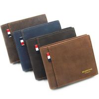 Dompet Kulit PU Stylish Grosir untuk Pria, Dompet Pendek Kasual Sederhana, Dompet Kecil, Tempat Kartu, Dompet Pria