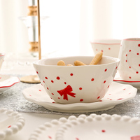Cadeaux créatifs pour la Saint-Valentin LovingHome, populaires sur Instagram, ensemble de vaisselle en céramique artisanale en forme de cœur rose mignon, vaisselle de table pour restaurant