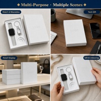 Boîte cadeau rigide personnalisée en papier avec couvercle et base, insert en plastique moulé, impression de logo, emballage pour bijoux, montres, lunettes