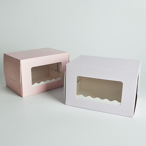 Imee hình chữ nhật vuông 10 inch sinh thái dập nổi bánh đầy màu sắc Swiss cuộn bánh cuộn thẻ hộp giấy với cửa sổ nhà máy bán buôn - Product Image 6