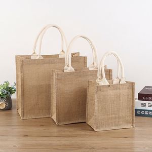 Sac fourre-tout en jute réutilisable de haute qualité, noir naturel, sac en toile de jute jaune, logo personnalisable, taille moyenne, sac de shopping - Product Image 4