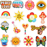 Patchs brodés personnalisés série été, motif vague, cactus arc-en-ciel, bus de dessin animé, en PU, couleur personnalisée, multicolore, très demandés