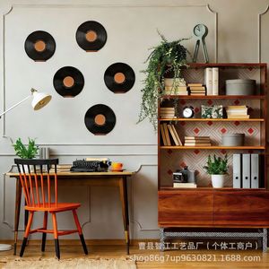 Wooden <b>wall</b>-mounted <b>vinyl</b> record rack, no drilling required, living room decorative disc shelf, <b>wall</b>-mounted album CD display - Product Image 1
