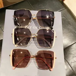 2021 Fashion Designer Famous Brands Private Label Ins Uv400 sun glasses Square Big Frame Oversized Luxury Sunglasses