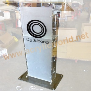 Pupitre de présentation autoportant en acrylique transparent – Support moderne et transparent pour discours, conférences et événements - Product Image 3