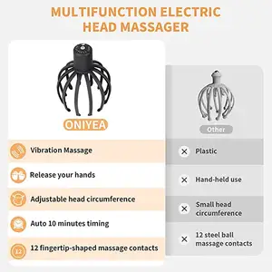 Amazon Hot Selling Electric Vibration Head Massager Scalp Usb Rechargeable Head Massager