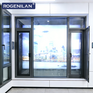 Fenêtres à battants Rogenilan modernes en aluminium, résistantes à l'eau, à double vitrage, à faible émissivité, pour maisons - Product Image 3