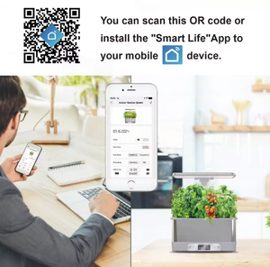 Système de jardinage hydroponique intelligent à 8 bacs avec contrôle par application WiFi, réservoir d'<span class=keywords><strong>eau</strong></span> en acier inoxydable, planteur d'herbes d'intérieur pour la cuisine à domicile - Product Image 4