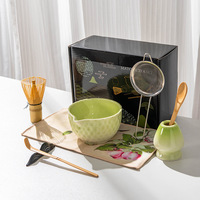 Service à thé Matcha japonais transfrontalier avec bol à bec verseur, fouet à thé en céramique à 100 brins, coffret cadeau pour cérémonie du thé