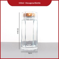 Vente en gros de bouteilles en verre hexagonales de 50 ml, 100 ml, 150 ml, 200 ml, de qualité alimentaire, pour nid d'oiseau et confiture de miel, couvercle transparent épaissi