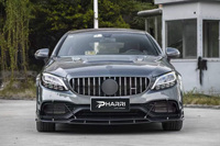 Kit Completo de Carrocería Pharri Nuevo para W205 Clase C 2015-2021, Actualización Original Vision C63S AMG, Parachoques Delantero, Rejilla, Capó, Guardabarros